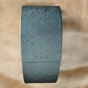 PRADA SAFFIANO  Black Sunglasses Eyeglasses Hard Case
